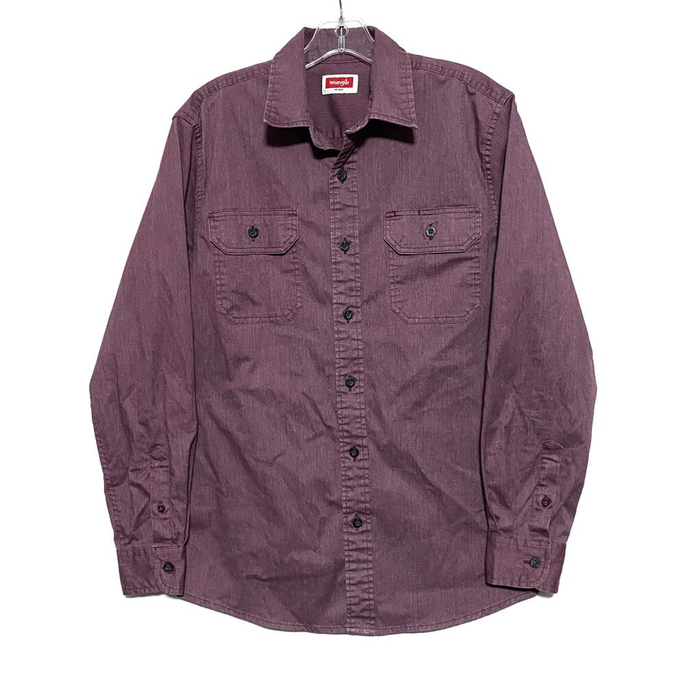 Wrangler Button Shirt Two Pockets Mens S Western Cowboy Workwear Casual Classic